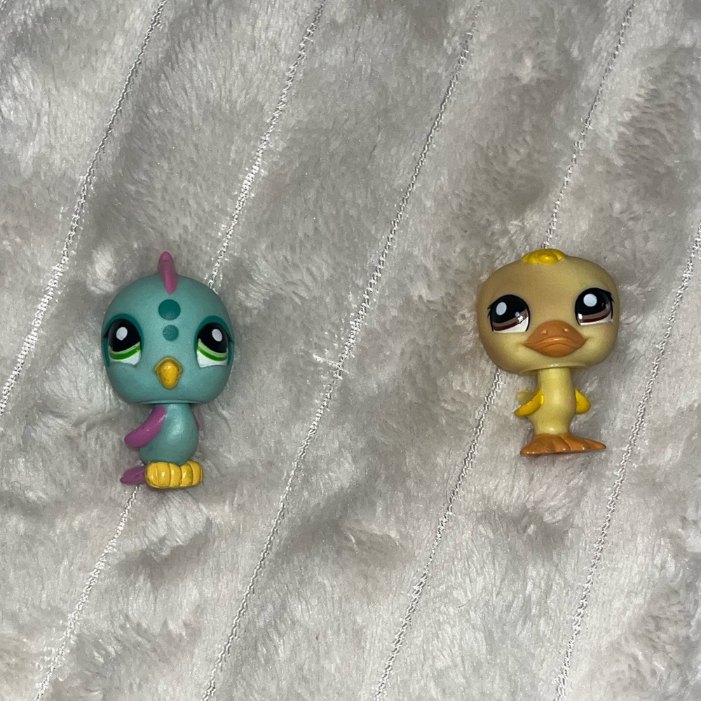 Littlest Pet Shop Figurines • Duck #1769 + Parakeet #1703